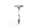 White gold Fancy Pink Marquise  Solitaire Beaded Band with Four-Prong Setting_113