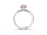 White gold Fancy Pink Marquise  Solitaire Beaded Band with Four-Prong Setting_115