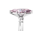 White gold Fancy Pink Marquise  Solitaire Beaded Band with Four-Prong Setting_116