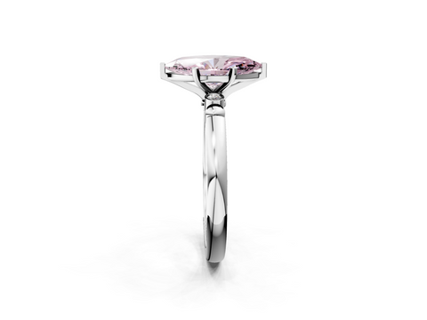 White gold Fancy Pink Marquise  Solitaire Beaded Band with Four-Prong Setting_26