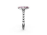 White gold Fancy Pink Marquise  Solitaire Bezel Accent Diamond Engagement Ring with Beaded Band and Four-Prong Setting_60