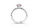 White gold Fancy Pink Marquise  Solitaire Bezel Accent Diamond Engagement Ring with Beaded Band and Four-Prong Setting_61