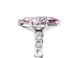 White gold Fancy Pink Marquise  Solitaire Bezel Accent Diamond Engagement Ring with Beaded Band and Four-Prong Setting_63