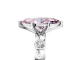 White gold Fancy Pink Marquise  Solitaire Bezel-Set Diamond Ring with Beaded Band and Four-Prong Setting_38