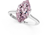 White gold Fancy Pink Marquise  Solitaire Cathedral Diamond Ring with Six-Prong Setting_18