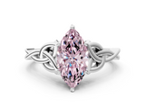 White gold Fancy Pink Marquise  Solitaire Celtic Knot Engagement Ring with Four-Prong Setting_37