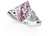 White gold Fancy Pink Marquise  Solitaire Celtic Knot Engagement Ring with Four-Prong Setting_39