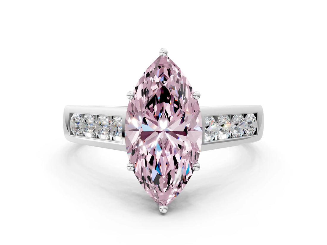 White gold Fancy Pink Marquise  Solitaire Channel-Set Diamond Engagement Ring with Four-Prong Setting_32