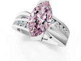 White gold Fancy Pink Marquise  Solitaire Channel-Set Split Shank Ring with Tension Prong Setting_4