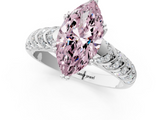 White gold Fancy Pink Marquise  Solitaire Chevron Pave Diamond Engagement Ring with Six-Prong Setting_4