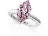 White gold Fancy Pink Marquise  Solitaire Diamond Engagement Ring with Four-Prong Setting on a Classic Band_4