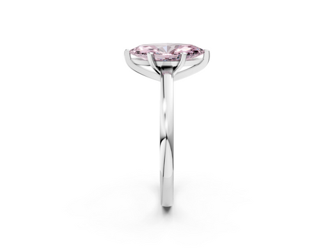 White gold Fancy Pink Marquise  Solitaire Diamond Engagement Ring with Four-Prong Setting on a Classic Band_5
