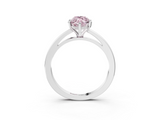 White gold Fancy Pink Marquise  Solitaire Diamond Engagement Ring with Four-Prong Setting on a Classic Band_6