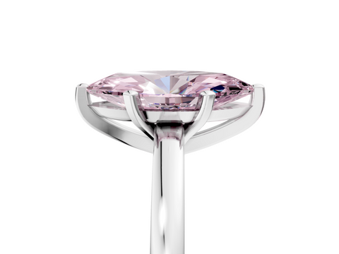 White gold Fancy Pink Marquise  Solitaire Diamond Engagement Ring with Four-Prong Setting on a Classic Band_8