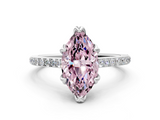 White gold Fancy Pink Marquise  Solitaire Diamond Engagement Ring with Pave Band and Six-Prong Setting_20
