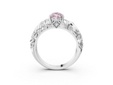 White gold Fancy Pink Marquise  Solitaire Diamond Leaf Vine Band with Prong Setting_51