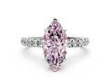 White gold Fancy Pink Marquise  Solitaire Diamond Pavé Band with Four-Prong Setting_28