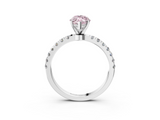 White gold Fancy Pink Marquise  Solitaire Diamond Pavé Band with Four-Prong Setting_31