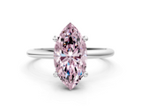 White gold Fancy Pink Marquise  Solitaire Diamond Ring with 4-Prong Setting on a Classic Band_3