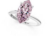 White gold Fancy Pink Marquise  Solitaire Diamond Ring with 4-Prong Setting on a Classic Band_4