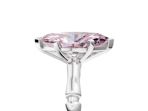 White gold Fancy Pink Marquise  Solitaire Diamond Ring with Bamboo Band and Four-Prong Setting_61