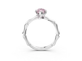 White gold Fancy Pink Marquise  Solitaire Diamond Ring with Bamboo Band and Four-Prong Setting_76