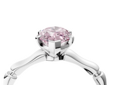 White gold Fancy Pink Marquise  Solitaire Diamond Ring with Bamboo Band and Four-Prong Setting_77