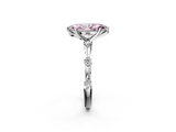 White gold Fancy Pink Marquise  Solitaire Diamond Ring with Bezel Set Side Stones and Prong Setting_5