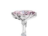 White gold Fancy Pink Marquise  Solitaire Diamond Ring with Bezel Set Side Stones and Prong Setting_8