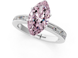 White gold Fancy Pink Marquise  Solitaire Diamond Ring with Channel-Set Baguette Band and Four-Prong Setting_86