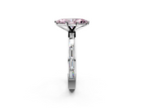 White gold Fancy Pink Marquise  Solitaire Diamond Ring with Channel-Set Baguette Band and Four-Prong Setting_88