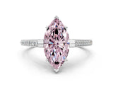 White gold Fancy Pink Marquise  Solitaire Diamond Ring with Channel Set Band and Bezel Prong Setting_78