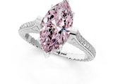 White gold Fancy Pink Marquise  Solitaire Diamond Ring with Channel Set Band and Bezel Prong Setting_81