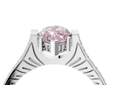 White gold Fancy Pink Marquise  Solitaire Diamond Ring with Channel Set Band and Bezel Prong Setting_84