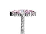 White gold Fancy Pink Marquise  Solitaire Diamond Ring with Channel Set Band and Bezel Prong Setting_85