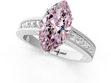 White gold Fancy Pink Marquise  Solitaire Diamond Ring with Channel-Set Band and Four-Prong Setting_4