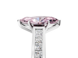White gold Fancy Pink Marquise  Solitaire Diamond Ring with Channel-Set Band and Four-Prong Setting_8