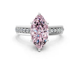 White gold Fancy Pink Marquise  Solitaire Diamond Ring with Channel Set Band and Six-Prong Setting_48