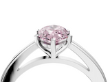 White gold Fancy Pink Marquise  Solitaire Diamond Ring with Four-Prong Setting and Classic Band_7
