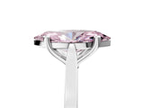 White gold Fancy Pink Marquise  Solitaire Diamond Ring with Four-Prong Setting and Tapered Band