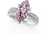 White gold Fancy Pink Marquise  Solitaire Diamond Ring with Milgrain Pavé Band and Four-Prong Setting_21