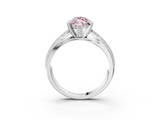 White gold Fancy Pink Marquise  Solitaire Diamond Ring with Milgrain Pavé Band and Four-Prong Setting_23
