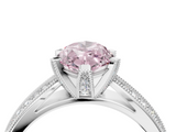 White gold Fancy Pink Marquise  Solitaire Diamond Ring with Milgrain Pavé Band and Four-Prong Setting_24