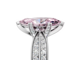 White gold Fancy Pink Marquise  Solitaire Diamond Ring with Milgrain Pavé Band and Four-Prong Setting_25