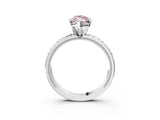 White gold Fancy Pink Marquise  Solitaire Diamond Ring with Milgrain and Black Enamel X Pattern Band_82