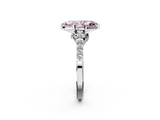 White gold Fancy Pink Marquise  Solitaire Diamond Ring with Pavé Band and Four-Prong Setting_115