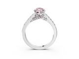 White gold Fancy Pink Marquise  Solitaire Diamond Ring with Pavé Band and Four-Prong Setting_115