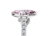 White gold Fancy Pink Marquise  Solitaire Diamond Ring with Pavé Band and Four-Prong Setting_118