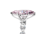 White gold Fancy Pink Marquise  Solitaire Diamond Ring with Pave Band and Four-Prong Setting_276