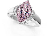 White gold Fancy Pink Marquise  Solitaire Diamond Ring with Pave Band and Six-Prong Setting_33
